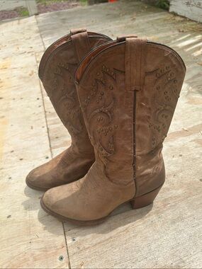 👢🤠👢Dan Post Brown Western Leather Cowboy Boots - Women's 6.5